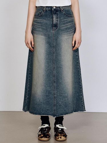 Raw Cut Wash Long Skirt - Denim - NICK&NICOLE - Modalova