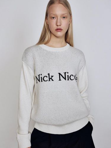 Cashmere Logo Jacquard Pullover - NICK&NICOLE - Modalova