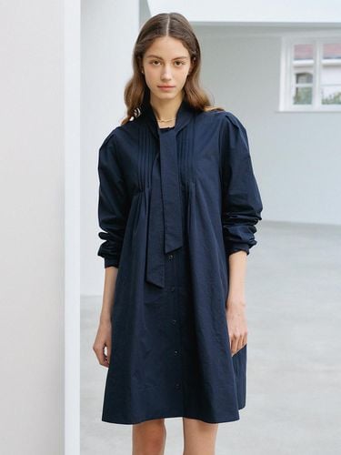 Scarf Tie Midi Dress_Dark Navy - ANEDIT - Modalova