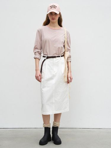 H LINE POCKET MIDI SKIRT - WHITE - Bensimon - Modalova