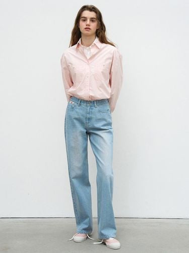 SEMI-WIDE DENIM PANTS - LIGHT BLUE - Bensimon - Modalova