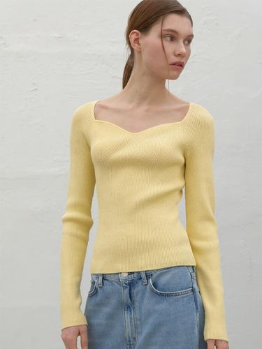 New Heart Neck Ribbed Slim Knit - Atelier Nain - Modalova