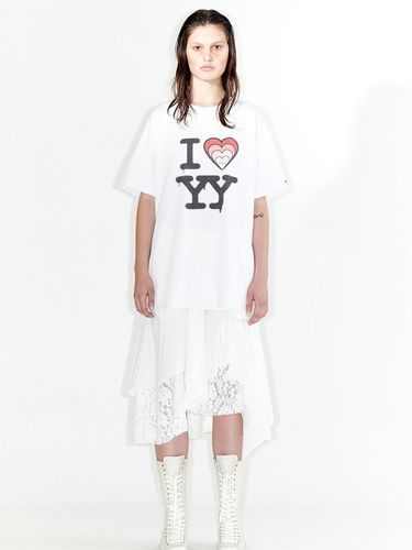 Overlay Skirt (White) - OPEN YY - Modalova