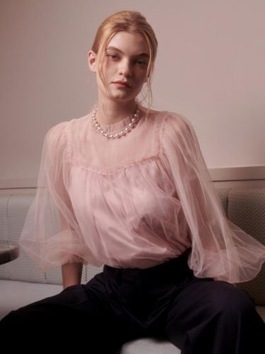 Peony Puff Tulle Blouse_Pink - HIBISCUS BLOOM - Modalova