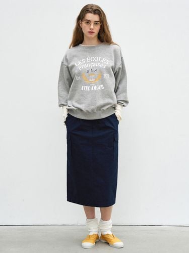 H LINE POCKET MIDI SKIRT - NAVY - Bensimon - Modalova