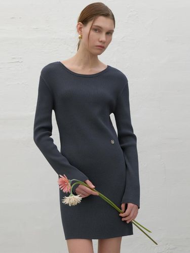 Back Strap Point Knit Dress - Atelier Nain - Modalova