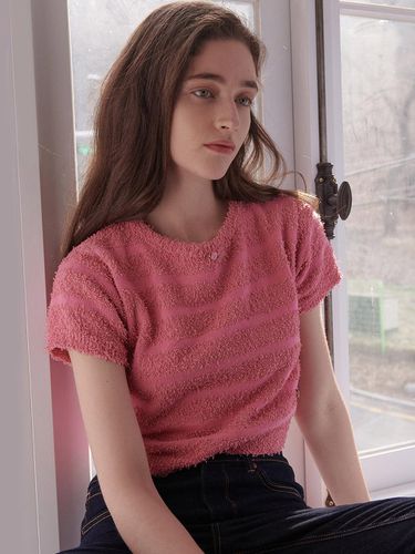 Rose Terry Baby Knit Top - Pink - EYEYE - Modalova