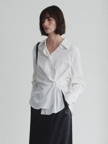 Open-Collar Cross Oversized Shirt SW4SB622-01 - LOEUVRE - Modalova