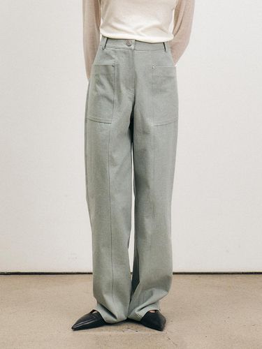 Rivet Washed Trousers - 2 Colors - MOHAN - Modalova