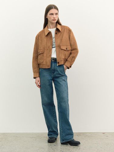 Suede Cropped Bomber Jacket - a.t.corner - Modalova