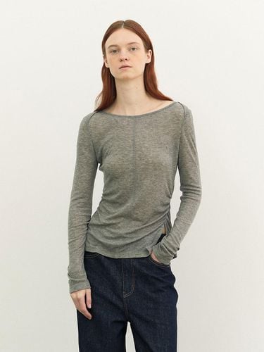 Tencel Wool Blended Boat-neck T-shirt_Gray - a.t.corner - Modalova