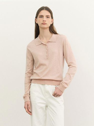 Collar Half Slit Pullover_Light pink - a.t.corner - Modalova