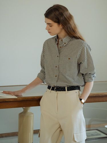 Gingham Check Soft Cotton Shirt_Black - TILLIDIE - Modalova