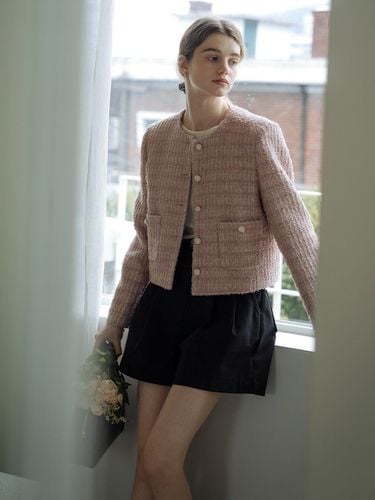 Single Breasted Nana Tweed Jacket_Pink - TILLIDIE - Modalova