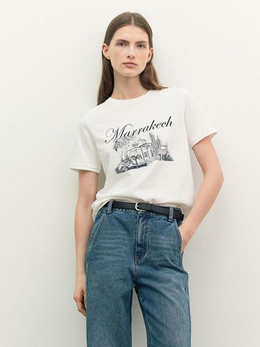 Marrakech Print T-shirt_White - a.t.corner - Modalova