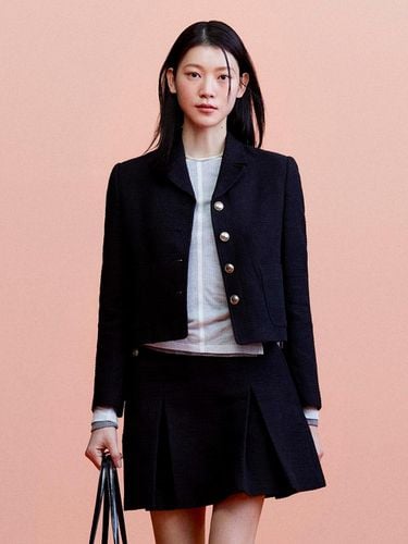 Button Tailored Tweed Jacket_Black - a.t.corner - Modalova