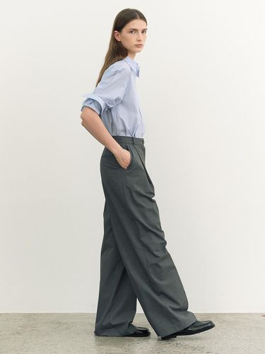 One Tuck Wool Pants_Gray - a.t.corner - Modalova