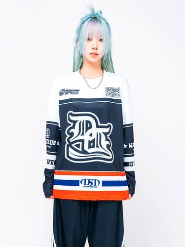 Old School Symbol Mesh Long Sleeve Top_Charcoal - duckdive - Modalova