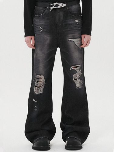 Destroyed Flare Denim Pants_Black - DNSR - Modalova