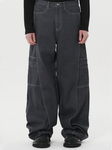 Non-fade Side Pin-tuck Denim Pants_Gray - DNSR - Modalova