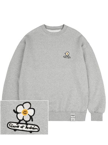 UNISEX] Flowerboard Smile Embroidery Sweatshirt - GRAVER - Modalova