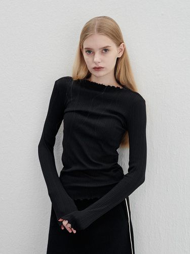 Half Turtleneck Ribbed Long Sleeves T-Shirt - lemalere - Modalova