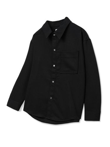 Oversized Twill Out Shirt_Black - TNGT - Modalova