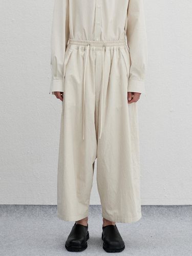 Cotton Wide Wrinkle String Pant - lemalere - Modalova