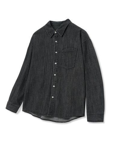 Oversized Denim Shirt_Washed Gray - TNGT - Modalova