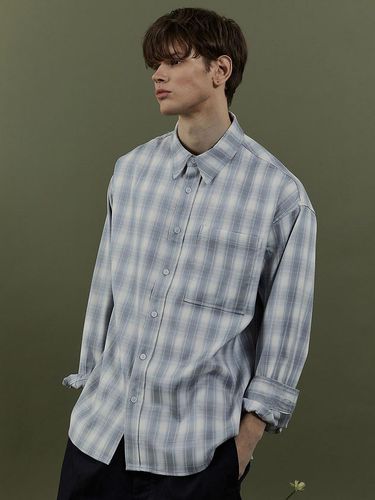 Oversized Check Shirt Blue - TNGT - Modalova