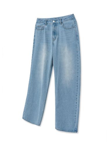 Semi-Wide Fit Washed Denim Pants - TNGT - Modalova