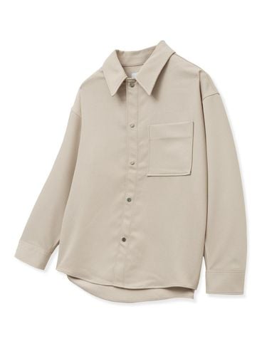 Oversized Twill Out Shirt_Beige - TNGT - Modalova