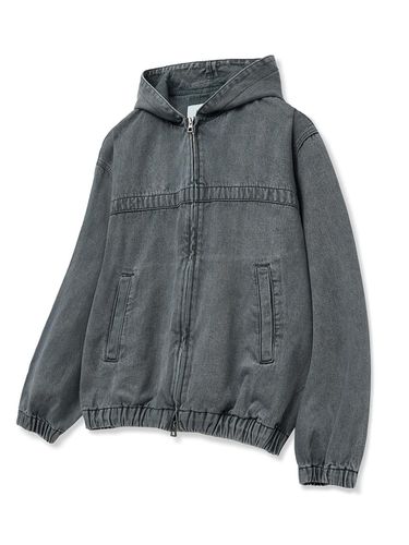 Denim Hoodie Jumper_Washed Gray - TNGT - Modalova