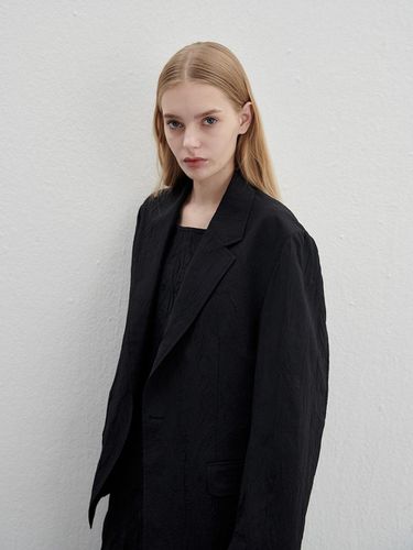 Wrinkle Oversized Jacket - Black - lemalere - Modalova