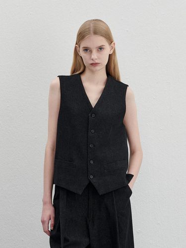 Denim Vest - Black - lemalere - Modalova