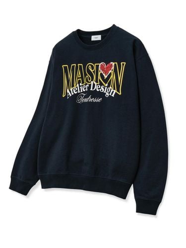 Oversized Heart Graphic Sweatshirt_Navy - TNGT - Modalova