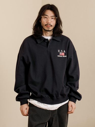 USA Flag Collar Sweatshirt_Navy - RUGGED HOUSE - Modalova