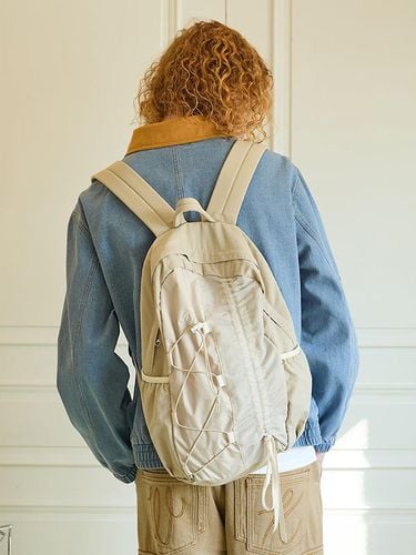 Half String Nylon Backpack Beige - WAIKEI - Modalova