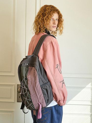 Half String Nylon Backpack Pink - WAIKEI - Modalova