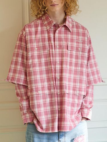 Layered Plaid Shirt - Pink - WAIKEI - Modalova