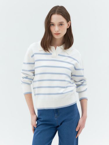 Stripe Collar Knit Sweater - MIND BRIDGE women - Modalova