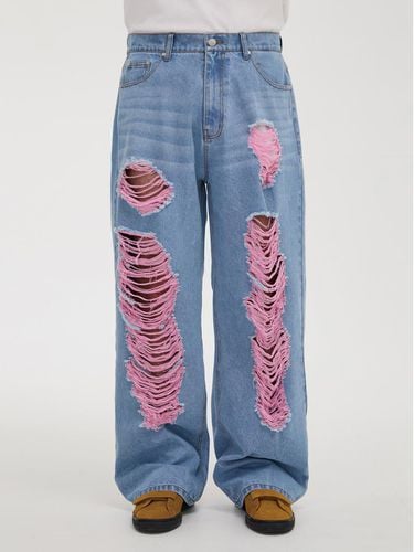 Color Distressed Denim Pant - WAIKEI - Modalova