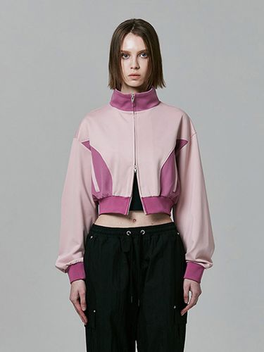 Crop Jersey Zip-Up Jacket _ Pink - PLAYIAN - Modalova