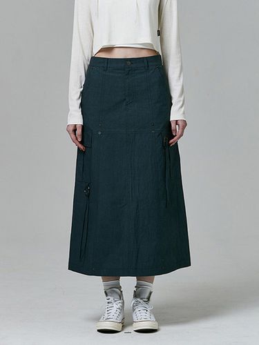 Divide Cargo Long Skirt_Blue - PLAYIAN - Modalova