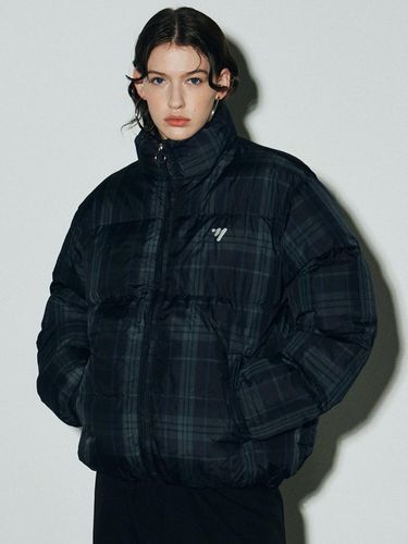 Tartan Check Puffer - Green - NICK&NICOLE - Modalova