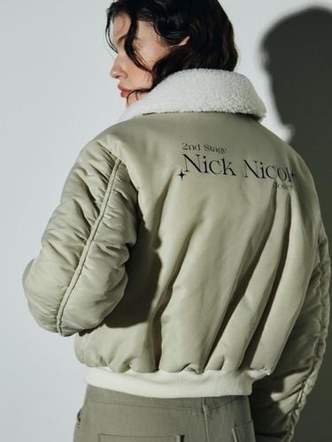 Shirring Fleece Padded Bomber - NICK&NICOLE - Modalova