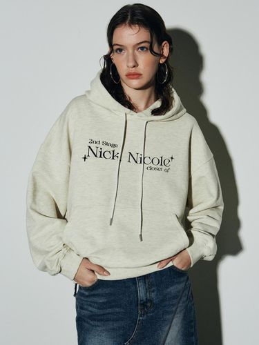 Lettering Hooded Sweatshirt - NICK&NICOLE - Modalova