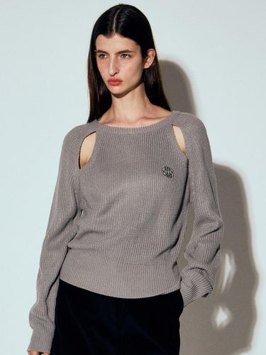 Ribbed Cut Out Knit (Gray) - NICK&NICOLE - Modalova