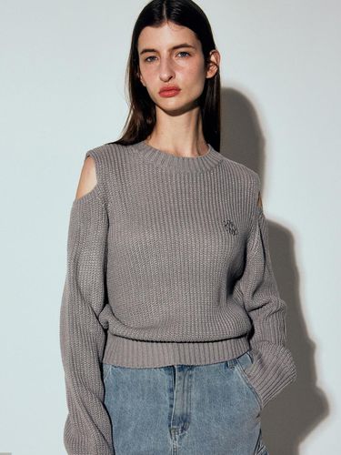 Shoulder Cut Out Knit - Gray - NICK&NICOLE - Modalova