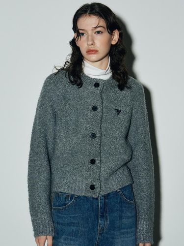 Boucle Wool Cardigan (Gray) - NICK&NICOLE - Modalova